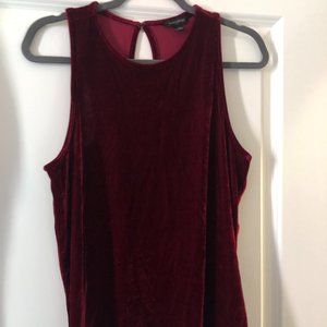 Banana Republic Wine Burgundy Maroon Velvet Sleeveless Top Size M